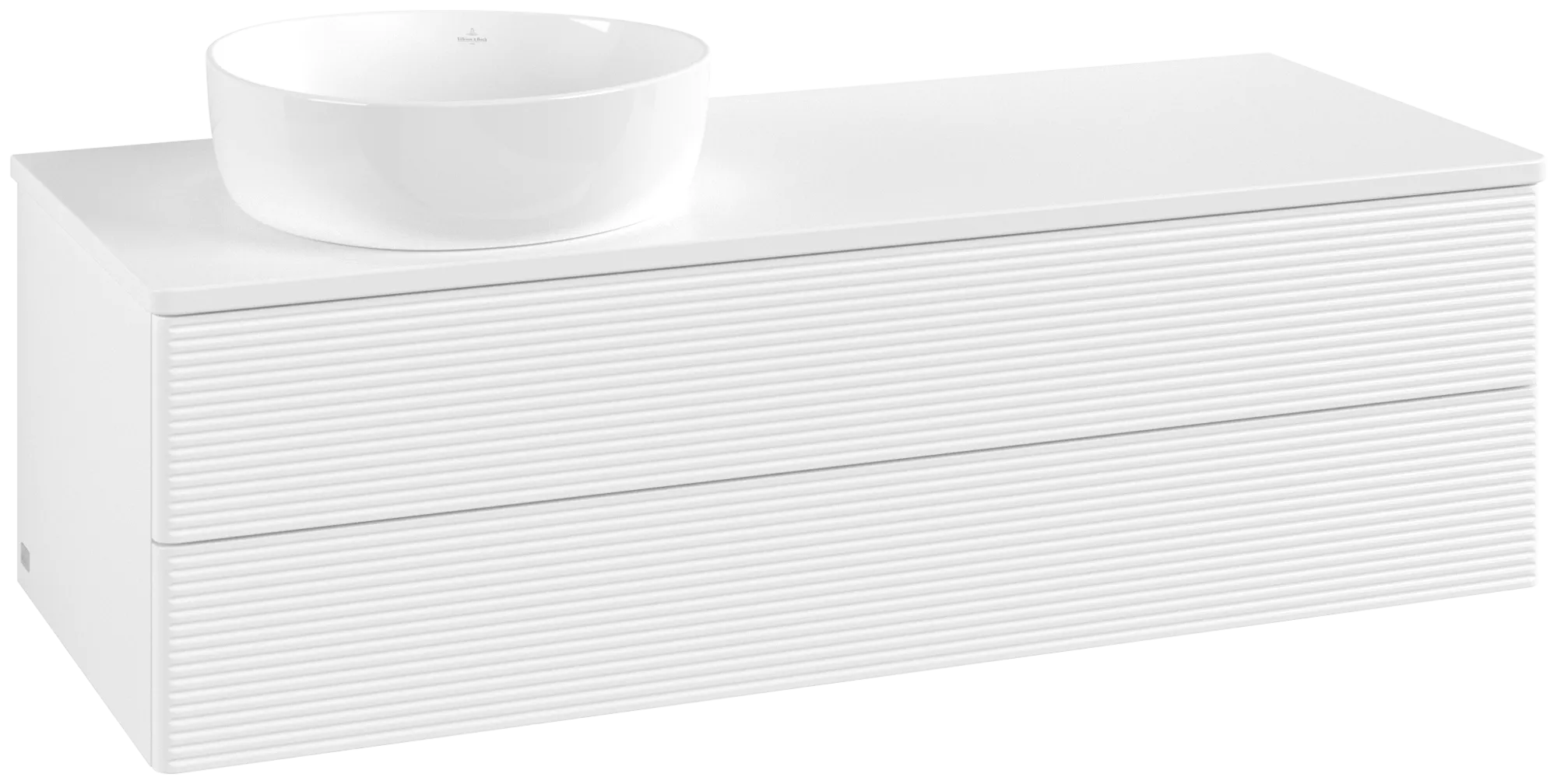 Bild von VILLEROY BOCH Antao Waschbeckenunterschrank, 2 Auszüge, 1200 x 360 x 500 mm, Front mit Struktur, White Matt Lacquer / White Matt Lacquer #K22150MT