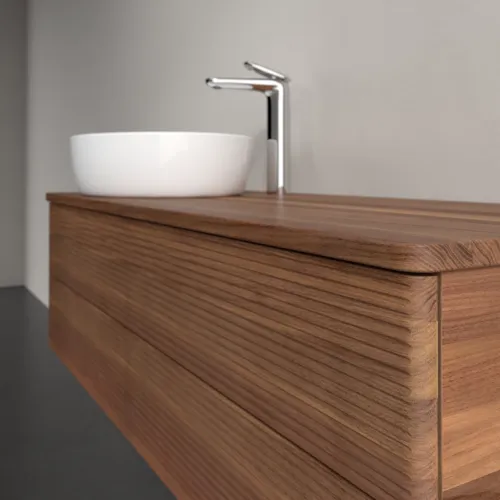 Bild von VILLEROY BOCH Antao Waschbeckenunterschrank, 2 Auszüge, 1200 x 360 x 500 mm, Front mit Struktur, Warm Walnut / Warm Walnut #K22152HM