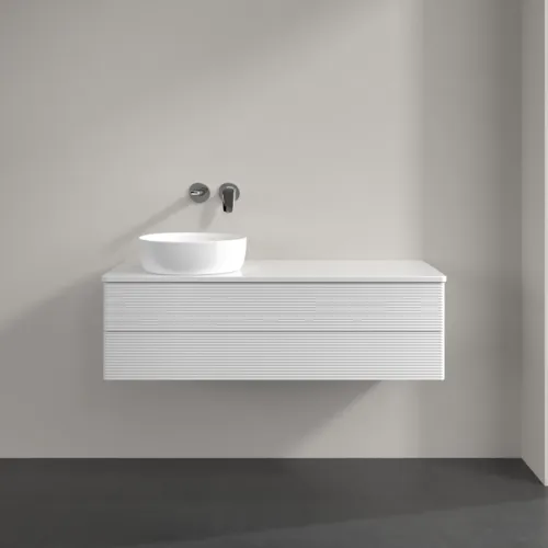 Bild von VILLEROY BOCH Antao Waschbeckenunterschrank, 2 Auszüge, 1200 x 360 x 500 mm, Front mit Struktur, Glossy White Lacquer / Glossy White Lacquer #K22150GF