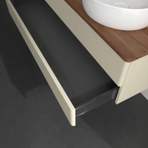 Bild von VILLEROY BOCH Antao Waschbeckenunterschrank, 2 Auszüge, 1200 x 360 x 500 mm, Front ohne Struktur, Silk Grey Matt Lacquer / Warm Walnut #K23012HJ