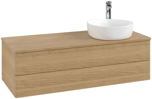 Bild von VILLEROY BOCH Antao Waschbeckenunterschrank, 2 Auszüge, 1200 x 360 x 500 mm, Front mit Struktur, Honey Oak / Honey Oak #K23151HN