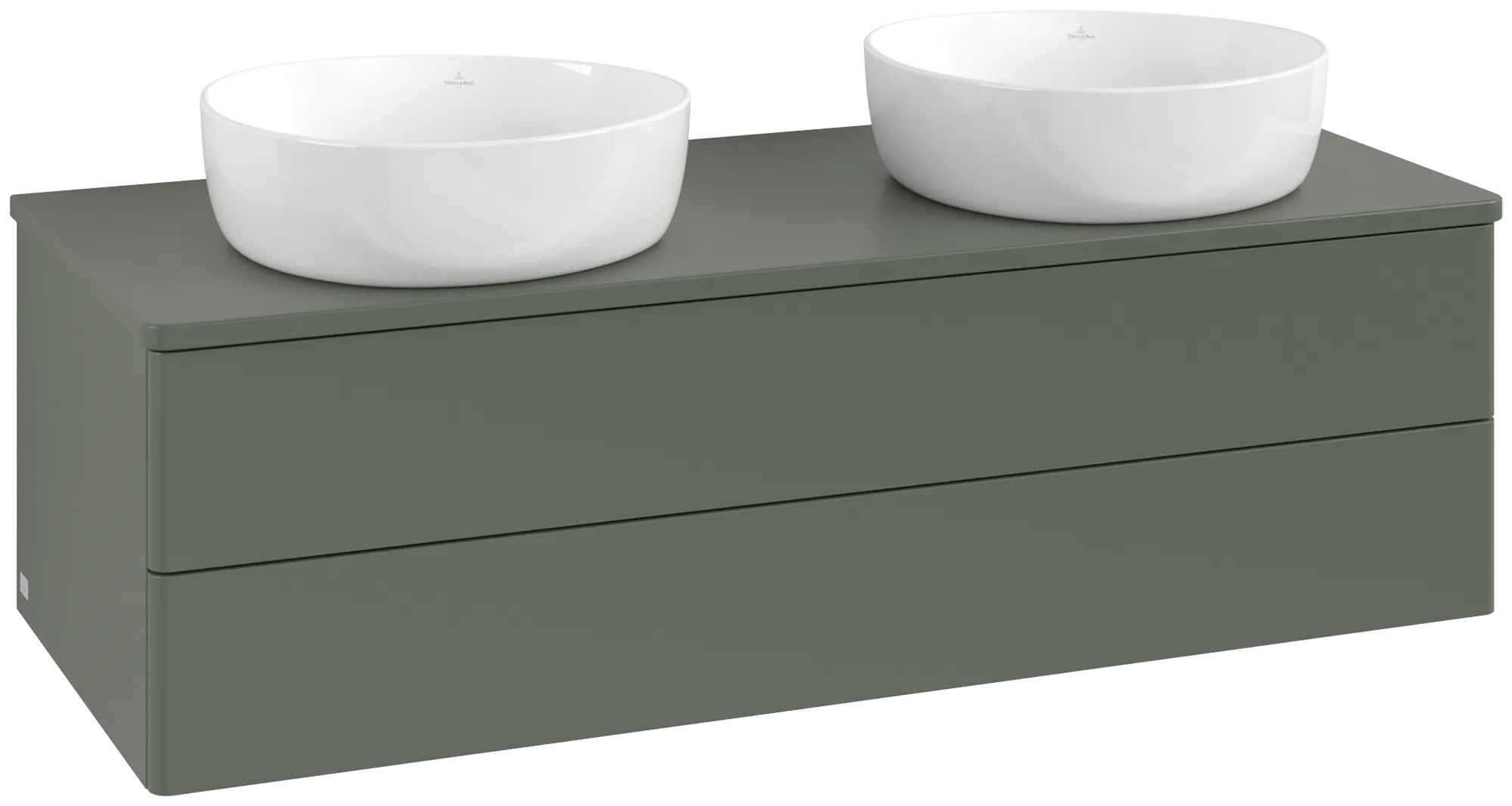 Bild von VILLEROY BOCH Antao Waschbeckenunterschrank, 2 Auszüge, 1200 x 360 x 500 mm, Front ohne Struktur, Leaf Green Matt Lacquer / Leaf Green Matt Lacquer #K24050HL