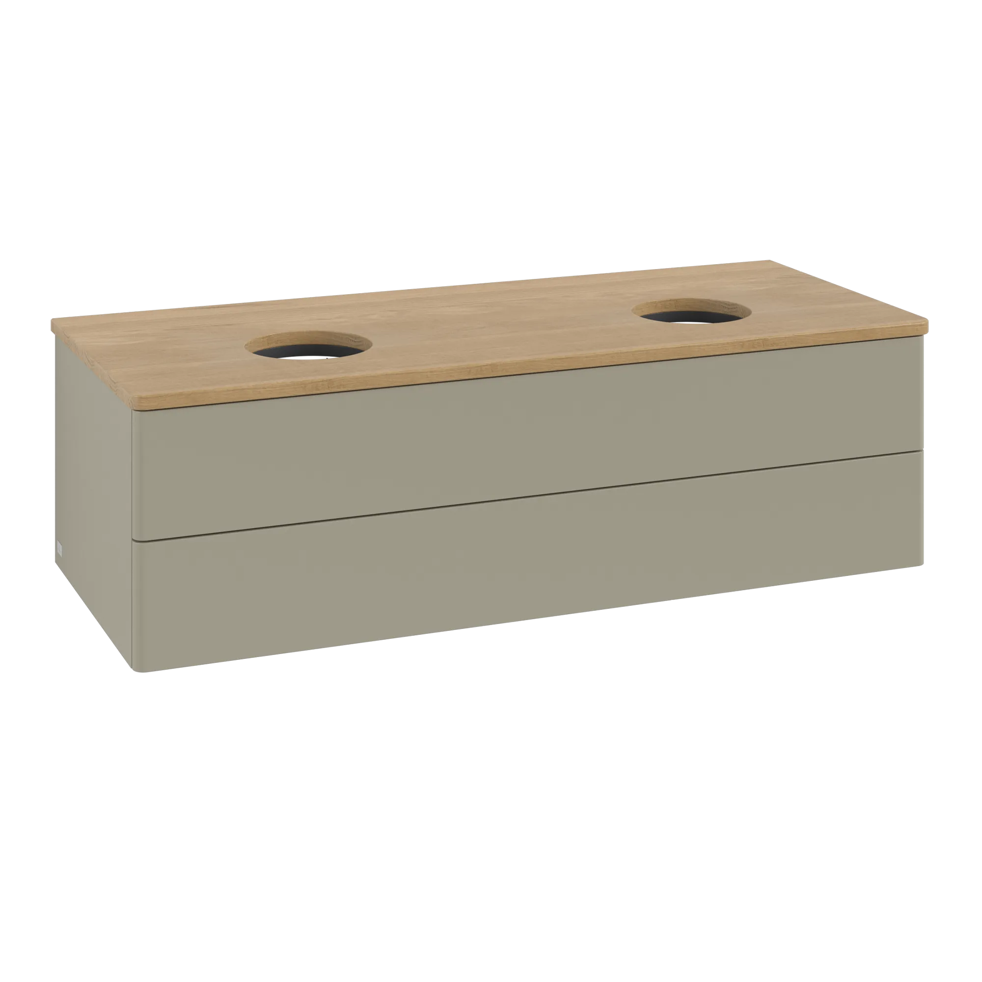 Bild von VILLEROY BOCH Antao Waschbeckenunterschrank, 2 Auszüge, 1200 x 360 x 500 mm, Front ohne Struktur, Stone Grey Matt Lacquer / Honey Oak #K24011HK