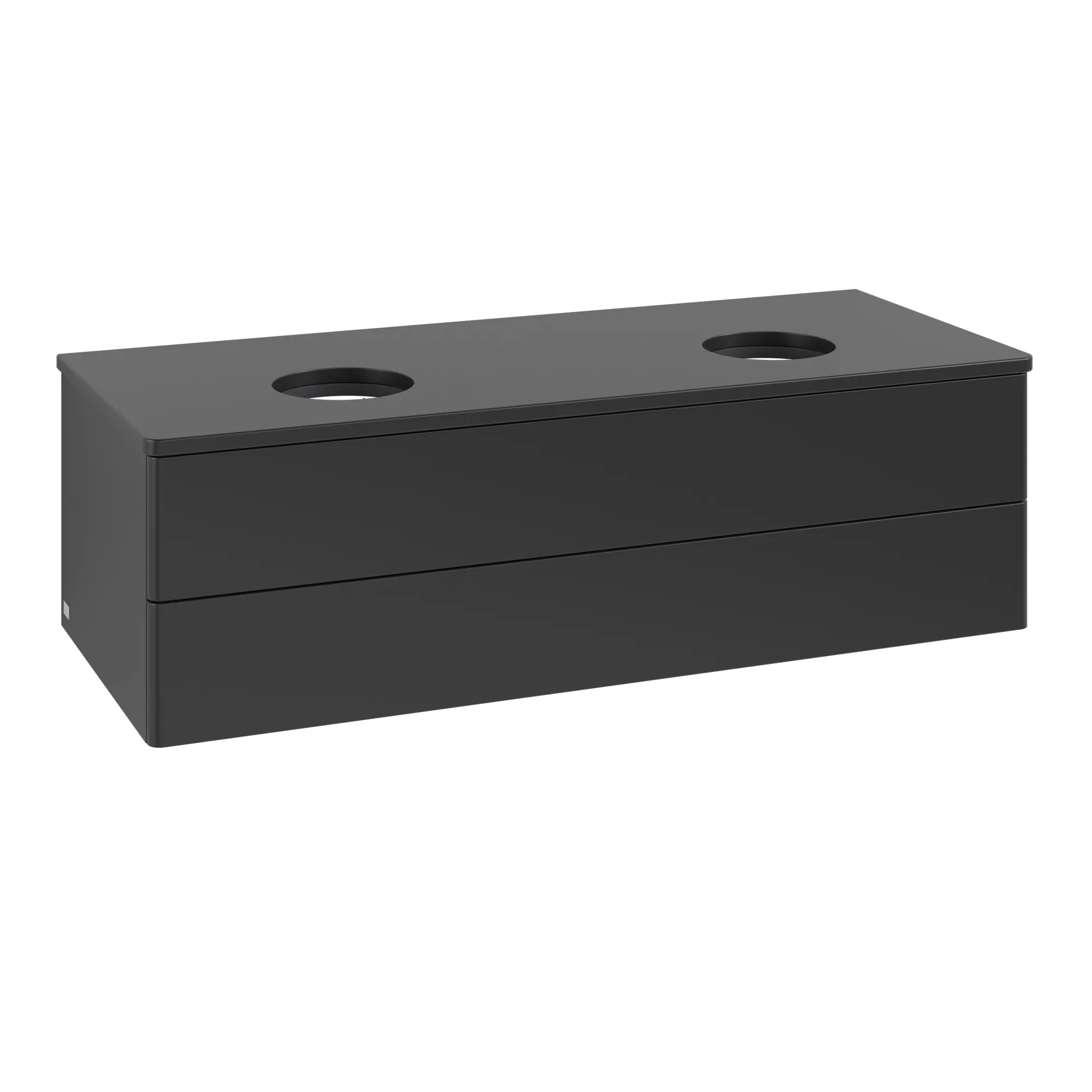 Bild von VILLEROY BOCH Antao Waschbeckenunterschrank, 2 Auszüge, 1200 x 360 x 500 mm, Front ohne Struktur, Black Matt Lacquer / Black Matt Lacquer #K24010PD