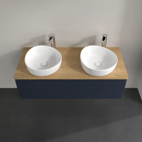 Bild von VILLEROY BOCH Antao Waschbeckenunterschrank, 2 Auszüge, 1200 x 360 x 500 mm, Front ohne Struktur, Midnight Blue Matt Lacquer / Honey Oak #K24051HG
