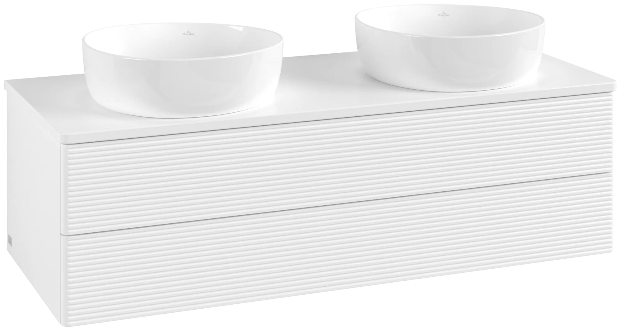 Bild von VILLEROY BOCH Antao Waschbeckenunterschrank, 2 Auszüge, 1200 x 360 x 500 mm, Front mit Struktur, White Matt Lacquer / White Matt Lacquer #K24150MT
