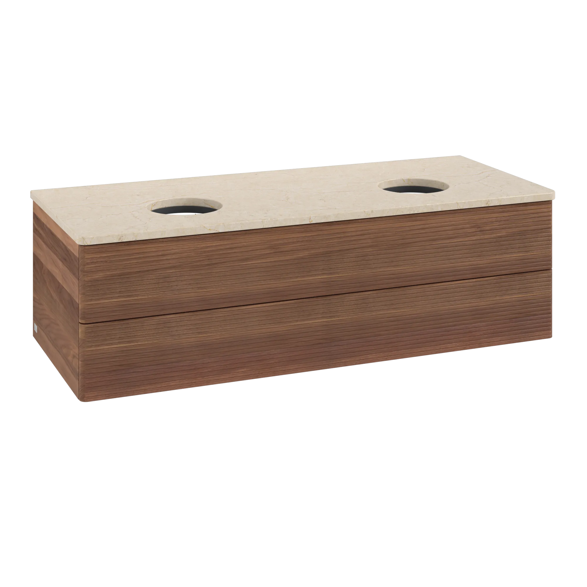 Bild von VILLEROY BOCH Antao Waschbeckenunterschrank, 2 Auszüge, 1200 x 360 x 500 mm, Front mit Struktur, Warm Walnut / Botticino #K24113HM