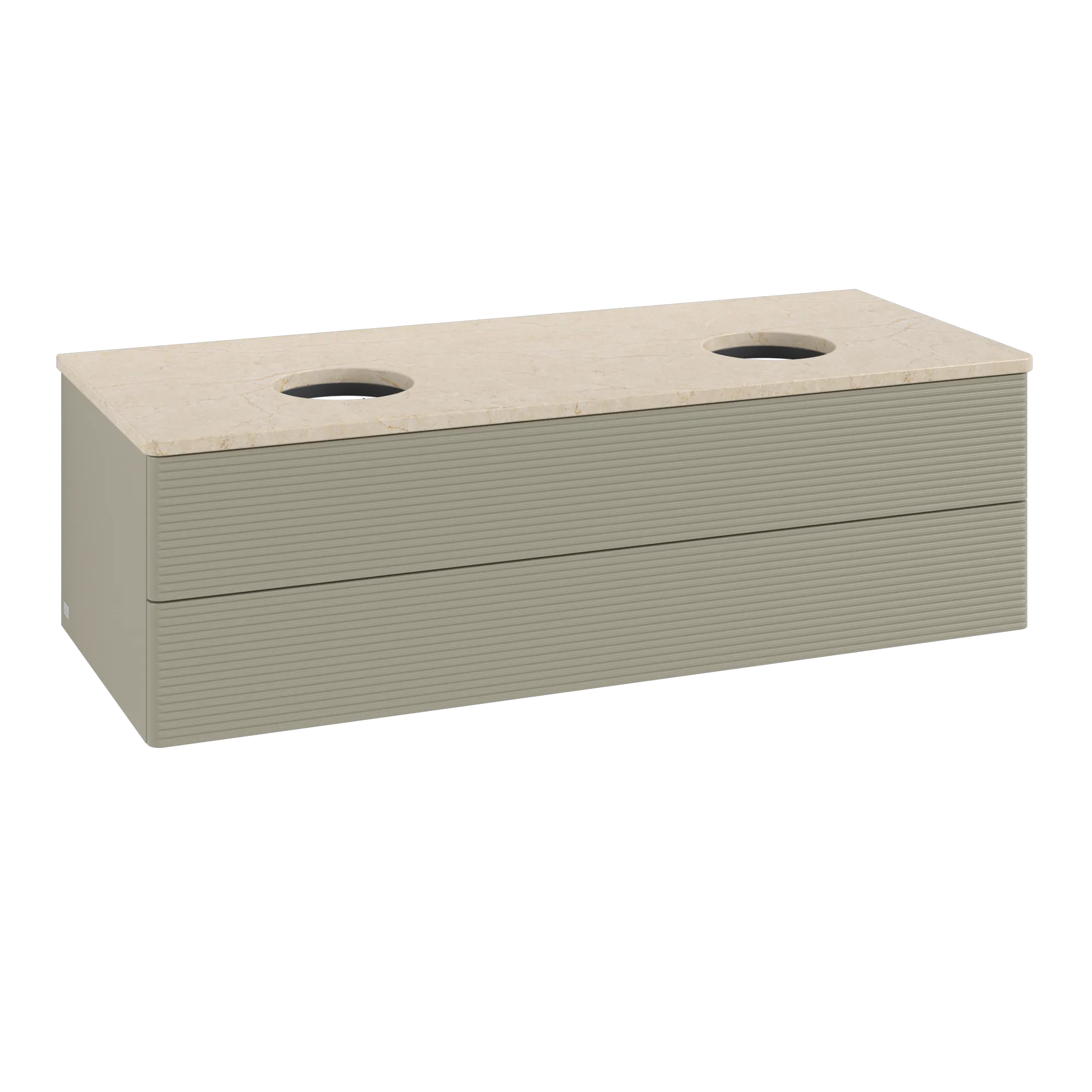 Bild von VILLEROY BOCH Antao Waschbeckenunterschrank, 2 Auszüge, 1200 x 360 x 500 mm, Front mit Struktur, Stone Grey Matt Lacquer / Botticino #K24113HK