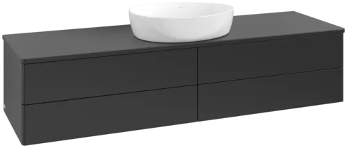 Bild von VILLEROY BOCH Antao Waschbeckenunterschrank, 4 Auszüge, 1600 x 360 x 500 mm, Front ohne Struktur, Black Matt Lacquer / Black Matt Lacquer #K25010PD