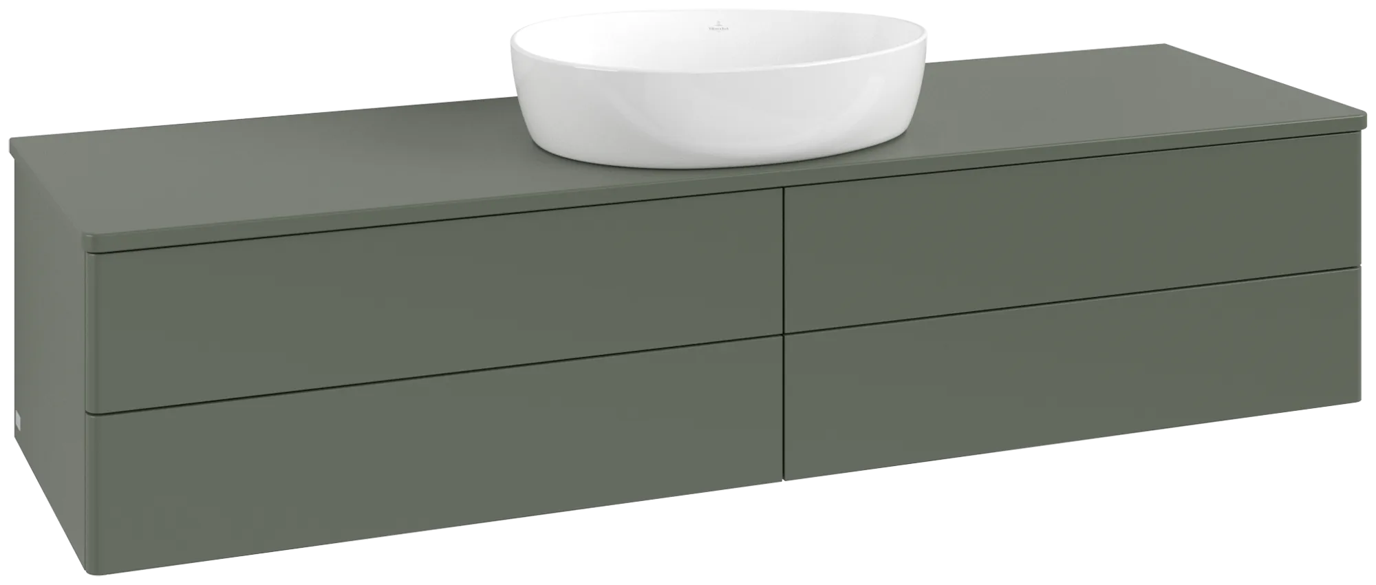 Bild von VILLEROY BOCH Antao Waschbeckenunterschrank, 4 Auszüge, 1600 x 360 x 500 mm, Front ohne Struktur, Leaf Green Matt Lacquer / Leaf Green Matt Lacquer #K25050HL