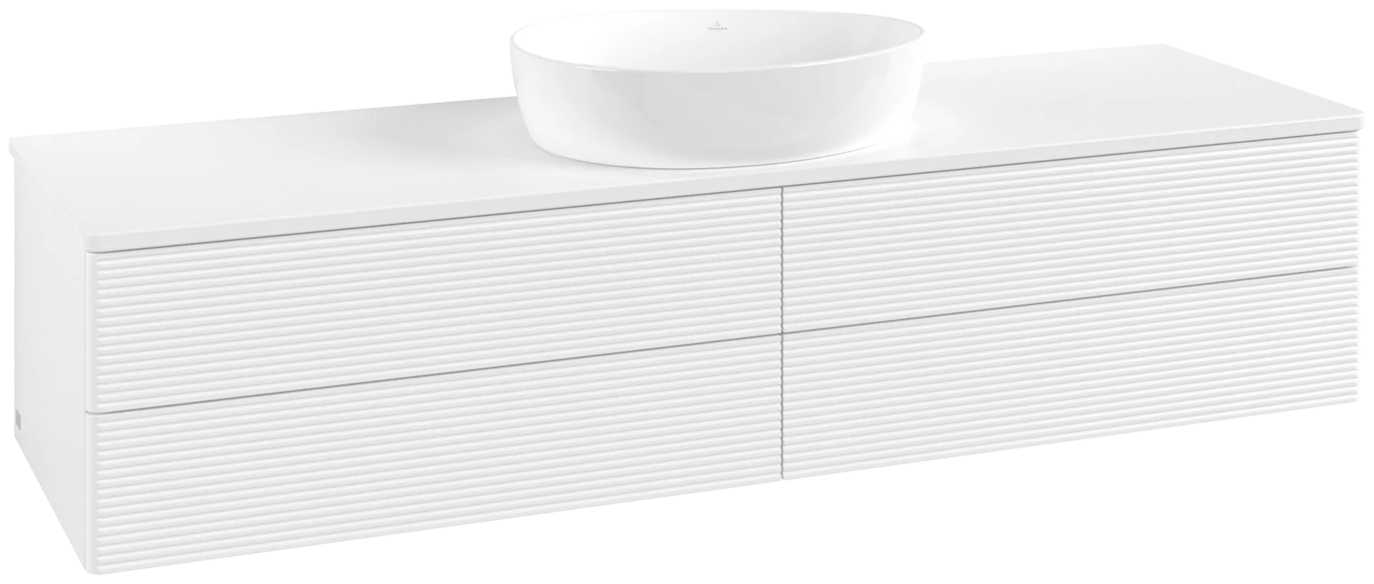 Bild von VILLEROY BOCH Antao Waschbeckenunterschrank, 4 Auszüge, 1600 x 360 x 500 mm, Front mit Struktur, White Matt Lacquer / White Matt Lacquer #K25110MT