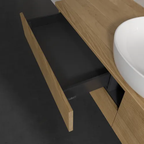 Bild von VILLEROY BOCH Antao Waschbeckenunterschrank, 4 Auszüge, 1600 x 360 x 500 mm, Front mit Struktur, Honey Oak / Honey Oak #K25111HN