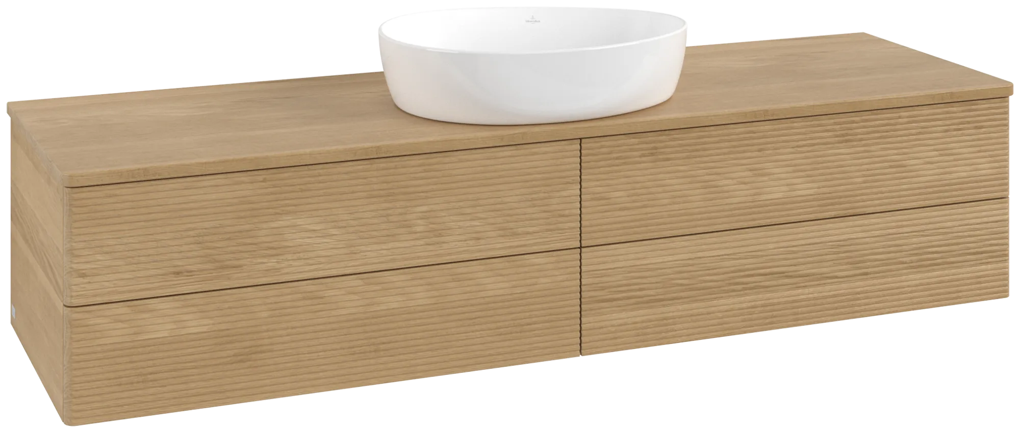 Bild von VILLEROY BOCH Antao Waschbeckenunterschrank, 4 Auszüge, 1600 x 360 x 500 mm, Front mit Struktur, Honey Oak / Honey Oak #K25111HN
