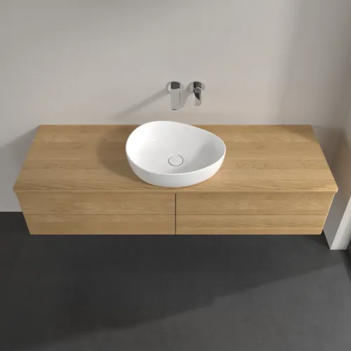 Bild von VILLEROY BOCH Antao Waschbeckenunterschrank, 4 Auszüge, 1600 x 360 x 500 mm, Front mit Struktur, Honey Oak / Honey Oak #K25111HN