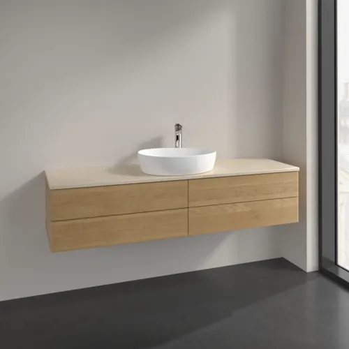 Picture of VILLEROY BOCH Antao Vanity unit, 4 pull-out compartments, 1600 x 360 x 500 mm, Front without structure, Honey Oak / Botticino #K25053HN