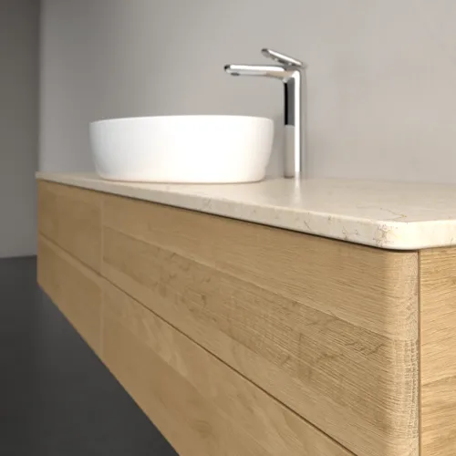 Picture of VILLEROY BOCH Antao Vanity unit, 4 pull-out compartments, 1600 x 360 x 500 mm, Front without structure, Honey Oak / Botticino #K25053HN