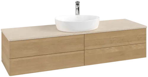 Obrázek VILLEROY BOCH Antao Vanity unit, 4 pull-out compartments, 1600 x 360 x 500 mm, Front without structure, Honey Oak / Botticino #K25053HN