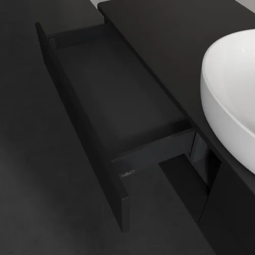 Bild von VILLEROY BOCH Antao Waschbeckenunterschrank, 4 Auszüge, 1600 x 360 x 500 mm, Front mit Struktur, Black Matt Lacquer / Black Matt Lacquer #K25110PD