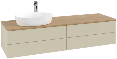 Obrázek VILLEROY BOCH Antao Vanity unit, 4 pull-out compartments, 1600 x 360 x 500 mm, Front without structure, Silk Grey Matt Lacquer / Honey Oak #K26051HJ