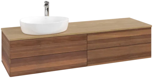 Obrázek VILLEROY BOCH Antao Vanity unit, 4 pull-out compartments, 1600 x 360 x 500 mm, Front without structure, Warm Walnut / Honey Oak #K26051HM