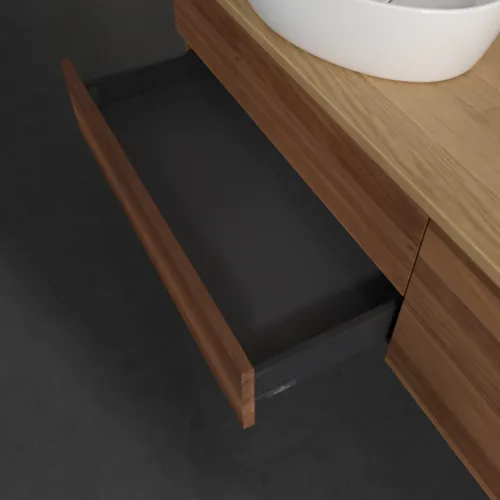 Picture of VILLEROY BOCH Antao Vanity unit, 4 pull-out compartments, 1600 x 360 x 500 mm, Front without structure, Warm Walnut / Honey Oak #K26051HM
