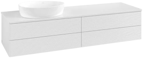 Obrázek VILLEROY BOCH Antao Vanity unit, 4 pull-out compartments, 1600 x 360 x 500 mm, Front with grain texture, Glossy White Lacquer / Glossy White Lacquer #K26110GF