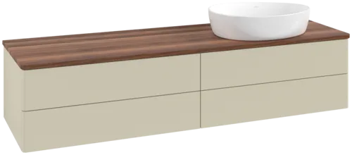 Bild von VILLEROY BOCH Antao Waschbeckenunterschrank, 4 Auszüge, 1600 x 360 x 500 mm, Front ohne Struktur, Silk Grey Matt Lacquer / Warm Walnut #K27012HJ