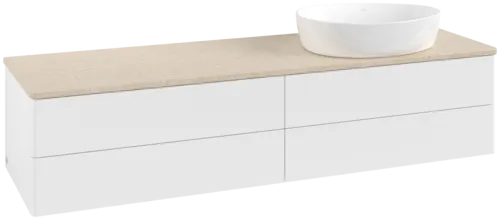 Bild von VILLEROY BOCH Antao Waschbeckenunterschrank, 4 Auszüge, 1600 x 360 x 500 mm, Front ohne Struktur, White Matt Lacquer / Botticino #K27013MT