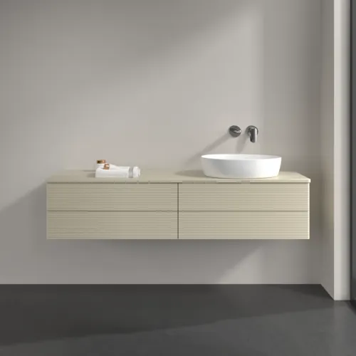 Obrázek VILLEROY BOCH Antao Vanity unit, 4 pull-out compartments, 1600 x 360 x 500 mm, Front with grain texture, Silk Grey Matt Lacquer / Silk Grey Matt Lacquer #K27110HJ