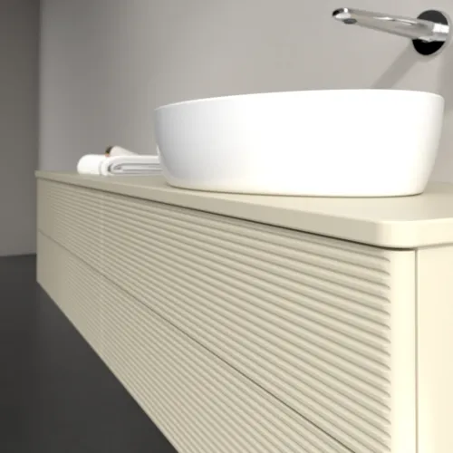 Obrázek VILLEROY BOCH Antao Vanity unit, 4 pull-out compartments, 1600 x 360 x 500 mm, Front with grain texture, Silk Grey Matt Lacquer / Silk Grey Matt Lacquer #K27110HJ