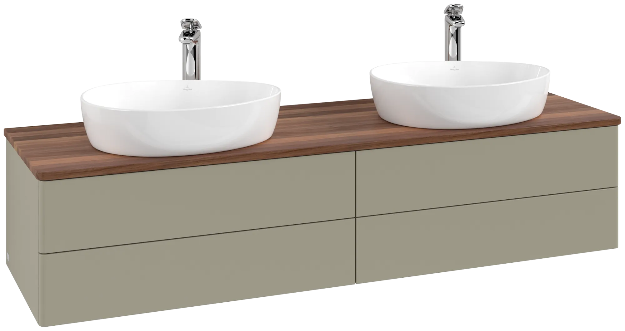 Obrázek VILLEROY BOCH Antao Vanity unit, 4 pull-out compartments, 1600 x 360 x 500 mm, Front without structure, Stone Grey Matt Lacquer / Warm Walnut #K28052HK