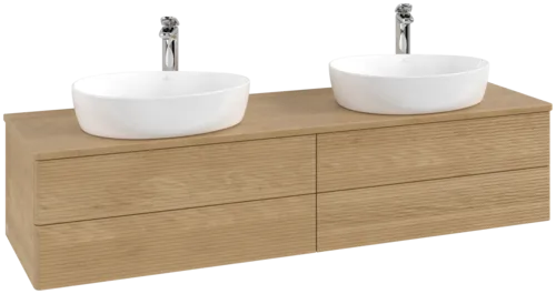 Bild von VILLEROY BOCH Antao Waschbeckenunterschrank, 4 Auszüge, 1600 x 360 x 500 mm, Front mit Struktur, Honey Oak / Honey Oak #K28151HN