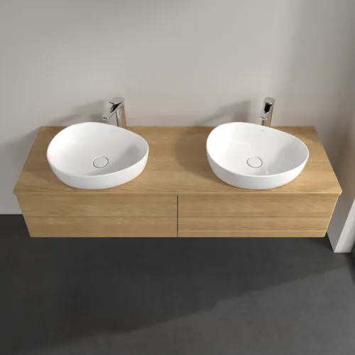 Bild von VILLEROY BOCH Antao Waschbeckenunterschrank, 4 Auszüge, 1600 x 360 x 500 mm, Front mit Struktur, Honey Oak / Honey Oak #K28151HN
