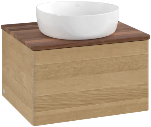 Bild von VILLEROY BOCH Antao Waschbeckenunterschrank, 1 Auszug, 600 x 360 x 500 mm, Front ohne Struktur, Honey Oak / Warm Walnut #K29012HN