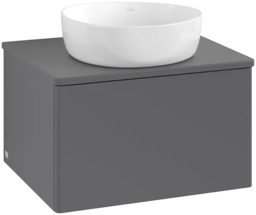 Bild von VILLEROY BOCH Antao Waschbeckenunterschrank, 1 Auszug, 600 x 360 x 500 mm, Front ohne Struktur, Anthracite Matt Lacquer / Anthracite Matt Lacquer #K29050GK