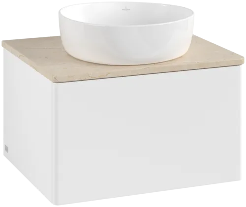 Bild von VILLEROY BOCH Antao Waschbeckenunterschrank, 1 Auszug, 600 x 360 x 500 mm, Front ohne Struktur, White Matt Lacquer / Botticino #K29013MT