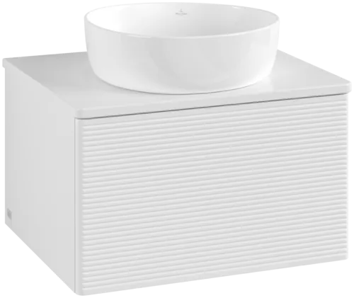 Bild von VILLEROY BOCH Antao Waschbeckenunterschrank, 1 Auszug, 600 x 360 x 500 mm, Front mit Struktur, Glossy White Lacquer / Glossy White Lacquer #K29110GF