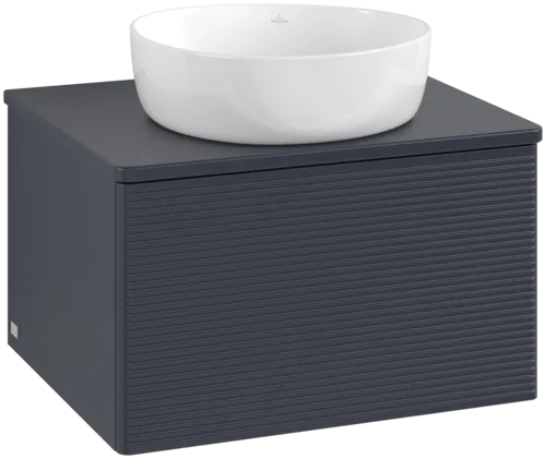 Bild von VILLEROY BOCH Antao Waschbeckenunterschrank, 1 Auszug, 600 x 360 x 500 mm, Front mit Struktur, Midnight Blue Matt Lacquer / Midnight Blue Matt Lacquer #K29110HG