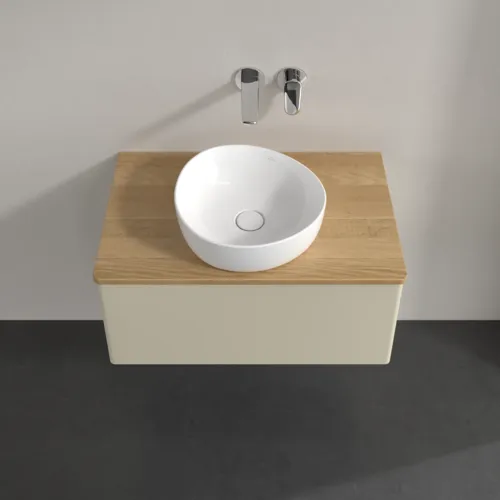 Bild von VILLEROY BOCH Antao Waschbeckenunterschrank, 1 Auszug, 800 x 360 x 500 mm, Front ohne Struktur, Silk Grey Matt Lacquer / Honey Oak #K30011HJ