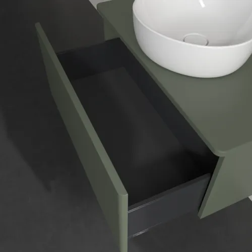 Bild von VILLEROY BOCH Antao Waschbeckenunterschrank, 1 Auszug, 800 x 360 x 500 mm, Front ohne Struktur, Leaf Green Matt Lacquer / Leaf Green Matt Lacquer #K30010HL