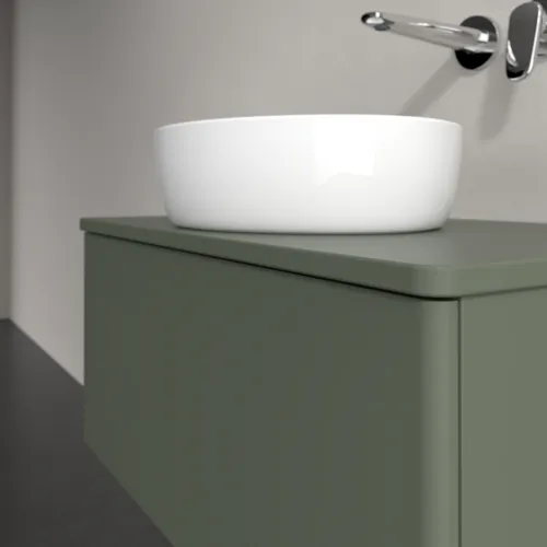 Bild von VILLEROY BOCH Antao Waschbeckenunterschrank, 1 Auszug, 800 x 360 x 500 mm, Front ohne Struktur, Leaf Green Matt Lacquer / Leaf Green Matt Lacquer #K30010HL