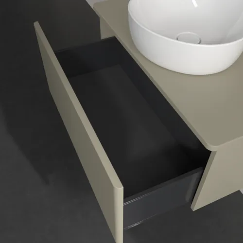 Bild von VILLEROY BOCH Antao Waschbeckenunterschrank, 1 Auszug, 800 x 360 x 500 mm, Front ohne Struktur, Stone Grey Matt Lacquer / Stone Grey Matt Lacquer #K30010HK