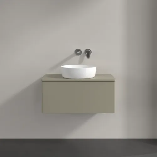 Bild von VILLEROY BOCH Antao Waschbeckenunterschrank, 1 Auszug, 800 x 360 x 500 mm, Front ohne Struktur, Stone Grey Matt Lacquer / Stone Grey Matt Lacquer #K30010HK