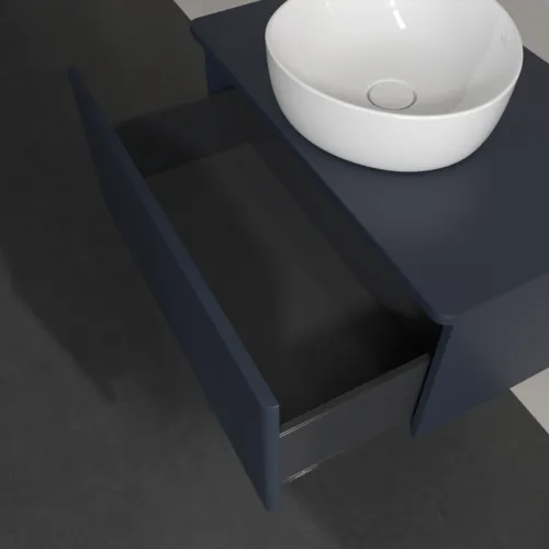 Bild von VILLEROY BOCH Antao Waschbeckenunterschrank, 1 Auszug, 800 x 360 x 500 mm, Front ohne Struktur, Midnight Blue Matt Lacquer / Midnight Blue Matt Lacquer #K30010HG