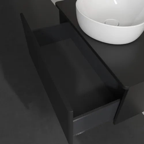 Bild von VILLEROY BOCH Antao Waschbeckenunterschrank, 1 Auszug, 800 x 360 x 500 mm, Front ohne Struktur, Black Matt Lacquer / Black Matt Lacquer #K30010PD