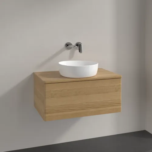 Bild von VILLEROY BOCH Antao Waschbeckenunterschrank, 1 Auszug, 800 x 360 x 500 mm, Front ohne Struktur, Honey Oak / Honey Oak #K30011HN