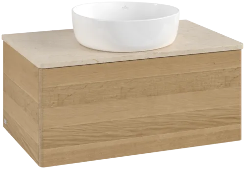 Bild von VILLEROY BOCH Antao Waschbeckenunterschrank, 1 Auszug, 800 x 360 x 500 mm, Front ohne Struktur, Honey Oak / Botticino #K30013HN