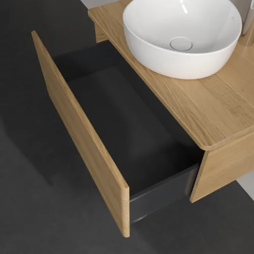 Bild von VILLEROY BOCH Antao Waschbeckenunterschrank, 1 Auszug, 800 x 360 x 500 mm, Front ohne Struktur, Honey Oak / Honey Oak #K30051HN