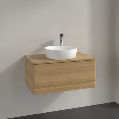 Bild von VILLEROY BOCH Antao Waschbeckenunterschrank, 1 Auszug, 800 x 360 x 500 mm, Front ohne Struktur, Honey Oak / Honey Oak #K30051HN