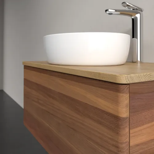 Bild von VILLEROY BOCH Antao Waschbeckenunterschrank, 1 Auszug, 800 x 360 x 500 mm, Front ohne Struktur, Warm Walnut / Honey Oak #K30051HM